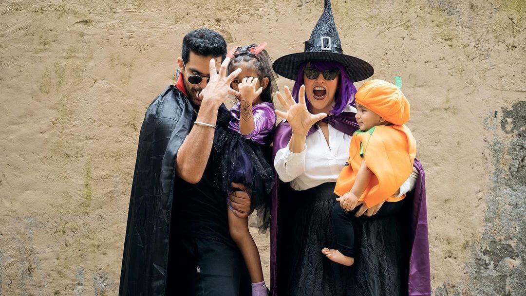 Neha Dhupia And Angad Bedi Got Ready For Halloween With Their Kids