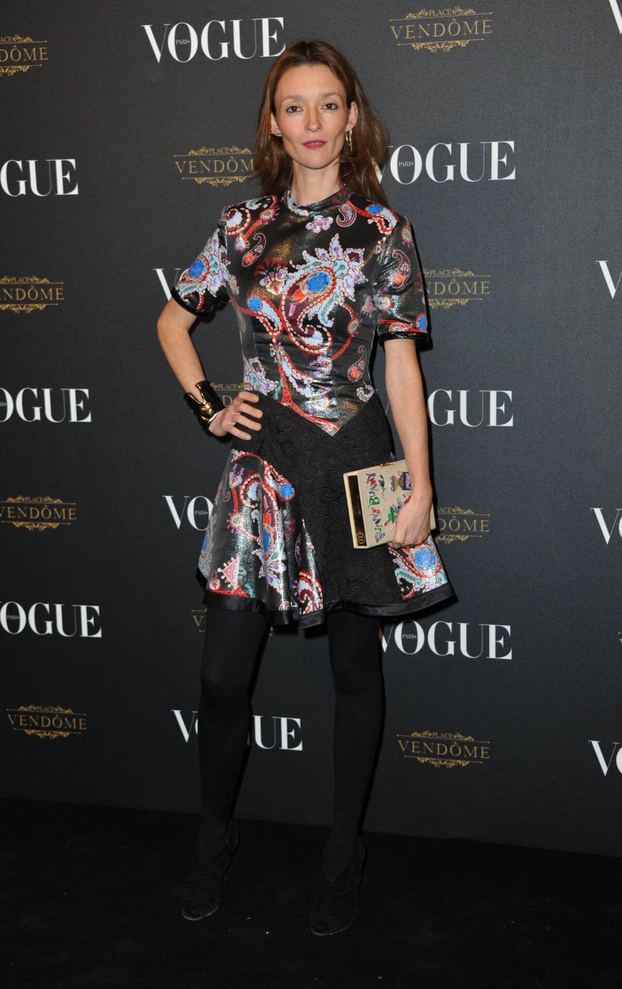Audrey Marnay  In Black Multi Embroidery Short Gown Dress At Vogue 95th Anniversary Party in Paris