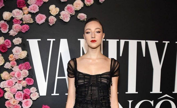 Ava Michelle  In Black Sheering Neckline Bodycon Dress At Vanity Fair and Lancôme Celebrate the Future of Hollywood