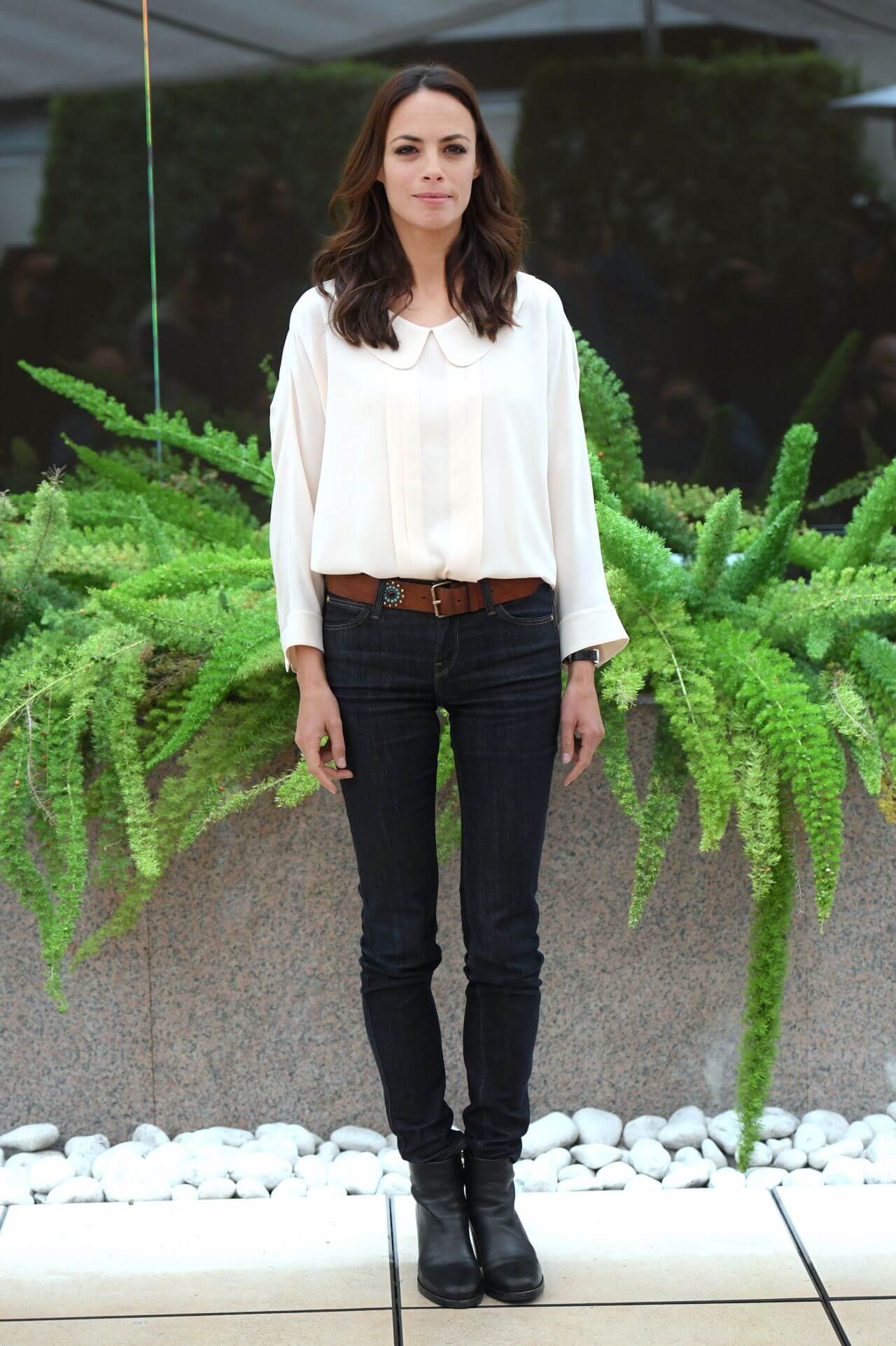 Berenice Bejo  In White Full Sleeves Top With Black Jeans At ‘Sweet Dreams’ Film Photocall in Rome