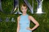 Beth Behrs In Blue Sleeveless Flare Short Gown At Tony Awards in New York City
