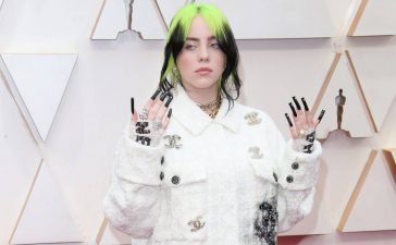 Billie Eilish In a White Woven Coat With Pants At Oscars  Red Carpet