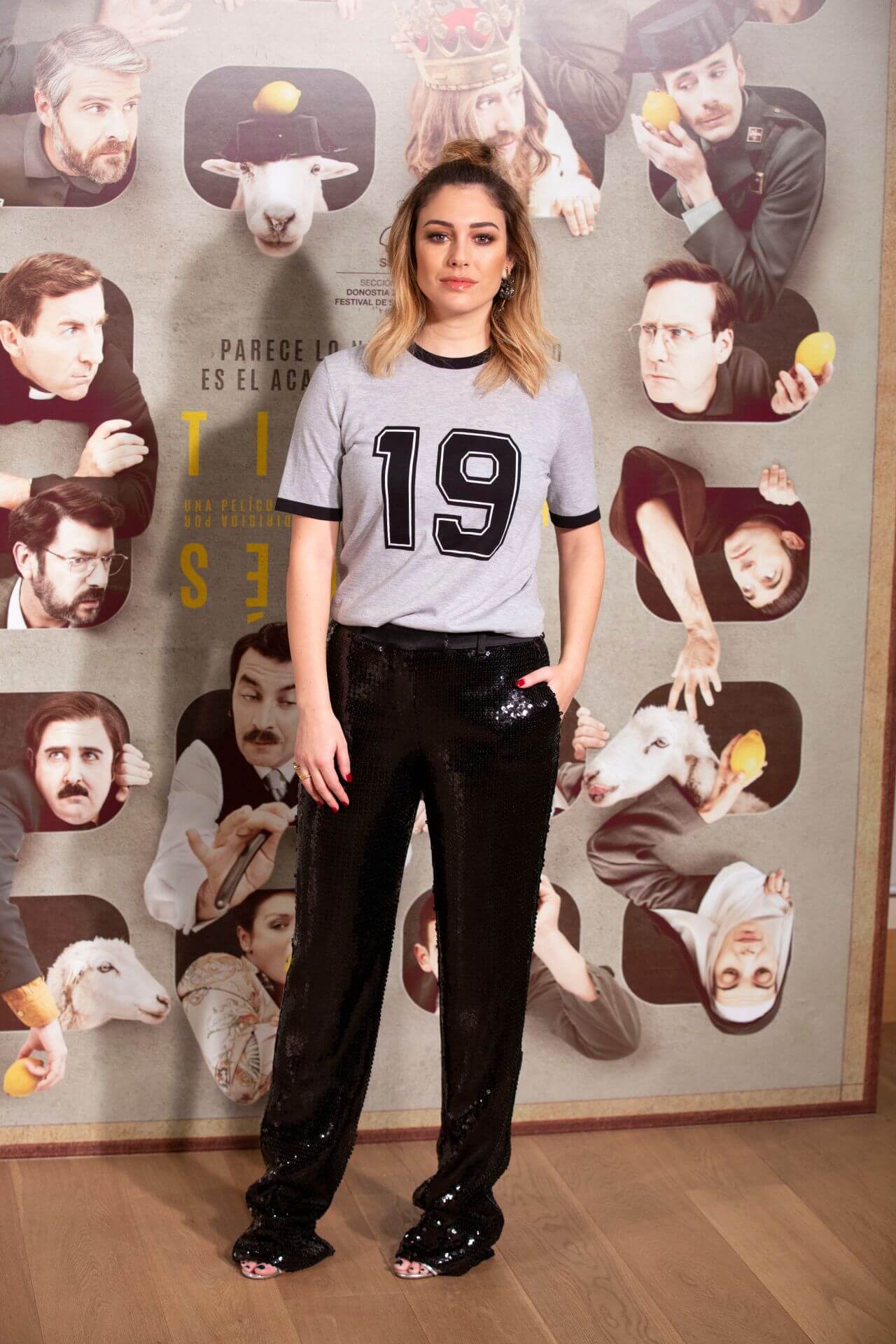 Blanca Suárez In White T- shirt With Shiny Black Pants At “Tiempo Despues” Presentation in Madrid