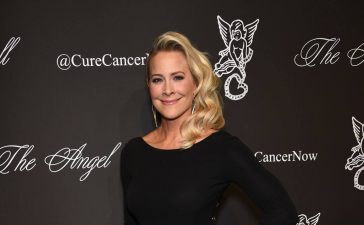 Brittany Daniel Sexy In Black Full Sleeves Long Slit Cut Dress At Angel Ball in New York City