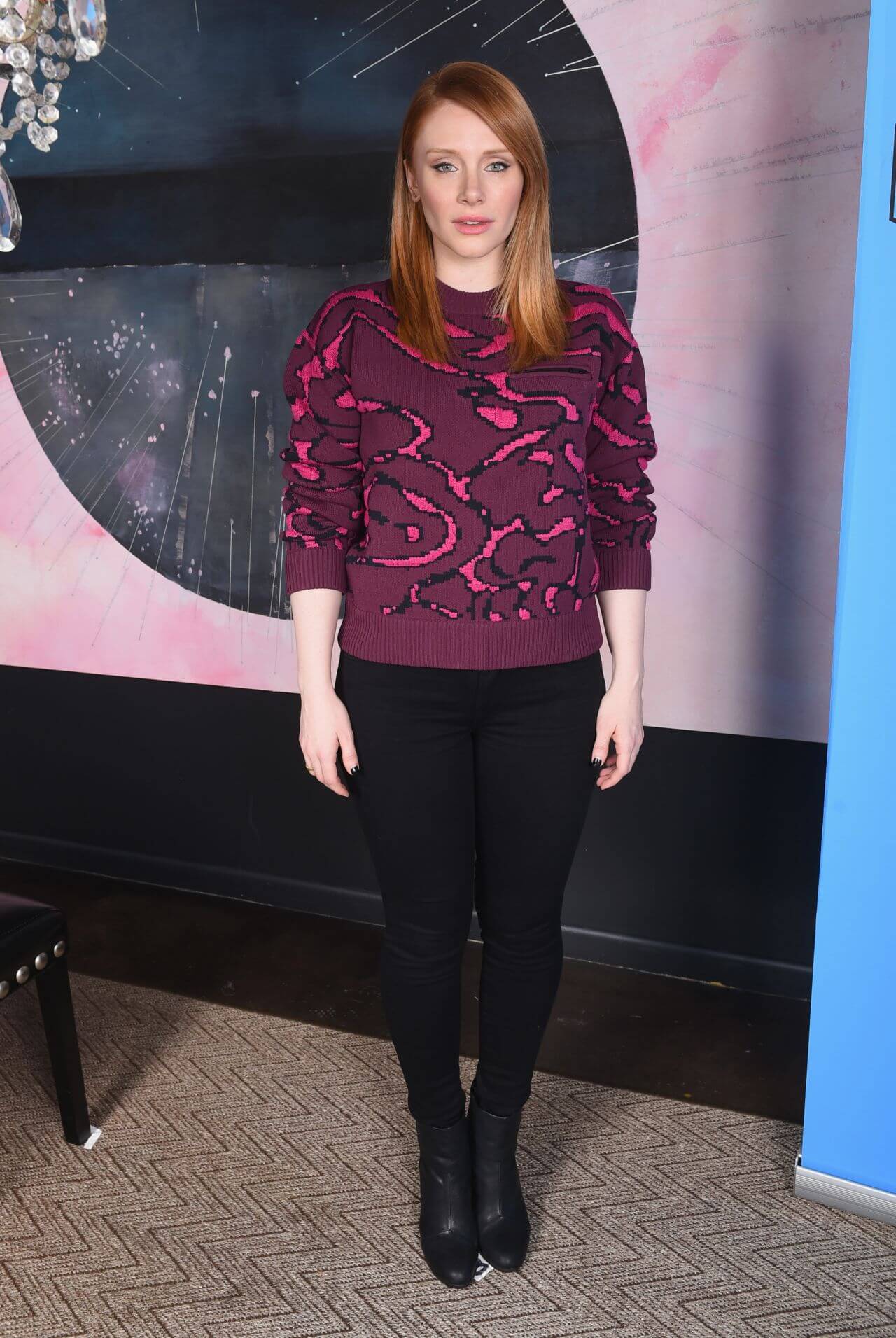 Bryce Dallas Howard In a Pink Woolen Sweater With Black Jeans At the SAG Indie Brunch for Directors in Park City, Utah