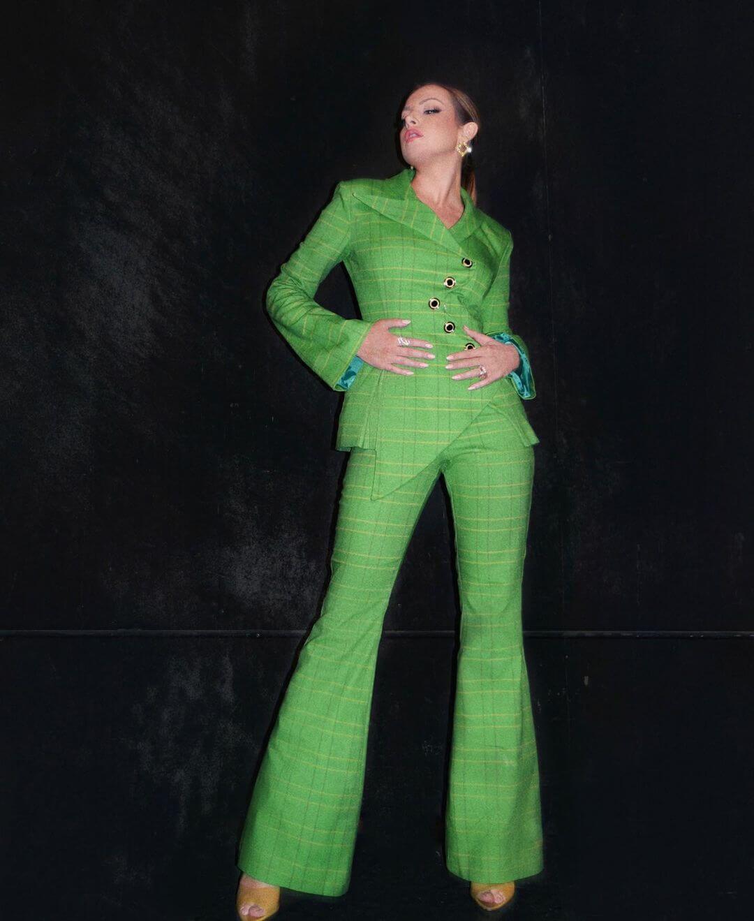 Elizabeth Gillies Made Heads Turn In Her Vibrant Green Pantsuit