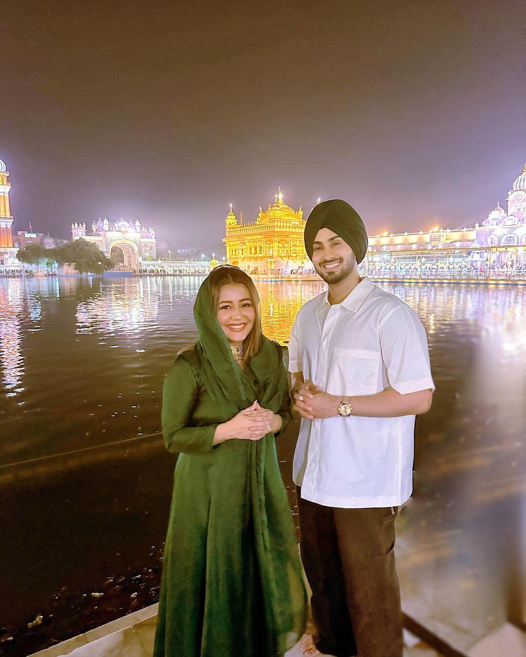 Neha and Rohanpreet in Indian Attire At The Golden Temple in Amritsar