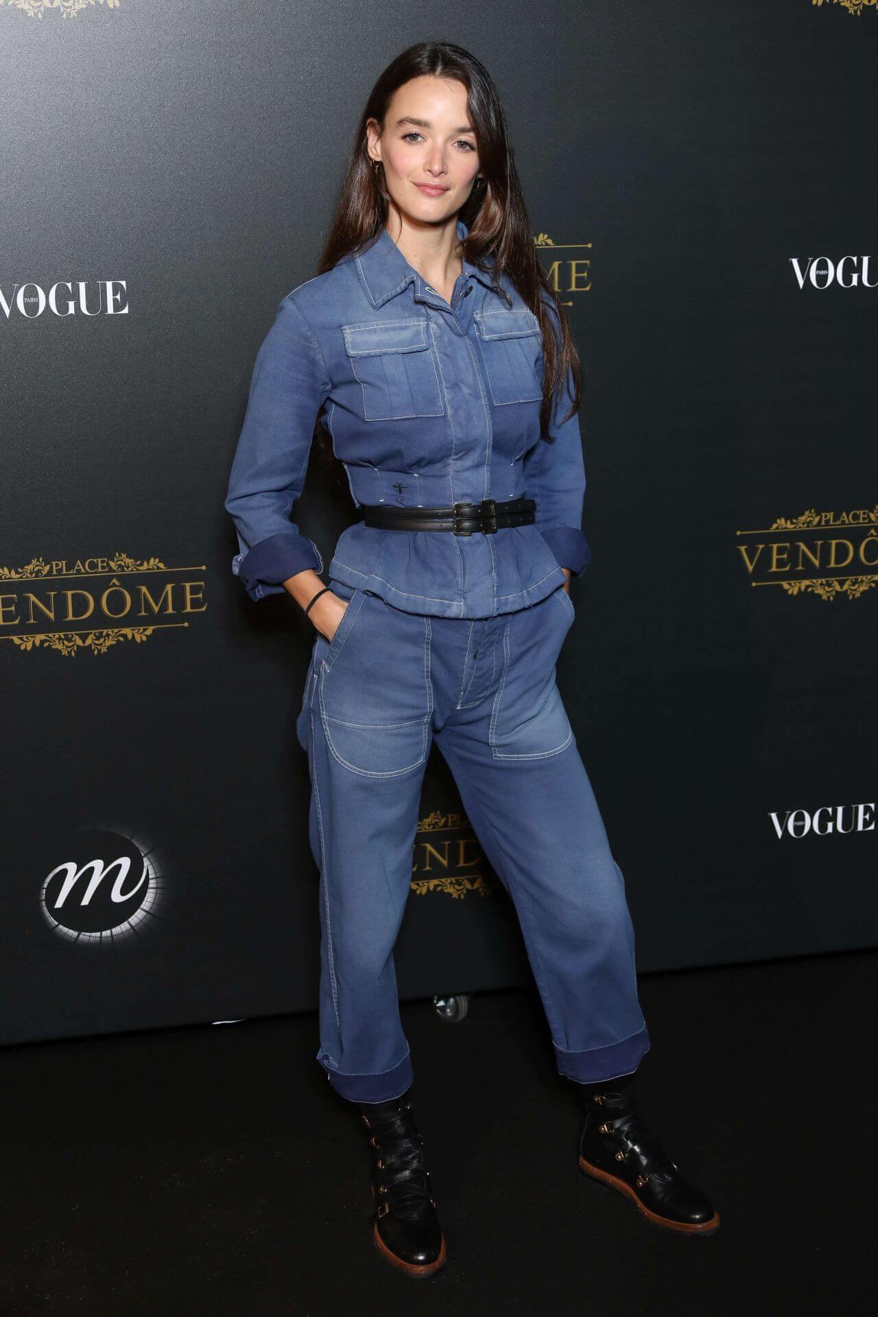 Charlotte Le Bon In Blue Denim Dress At Vogue x Irving Penn Party in Paris