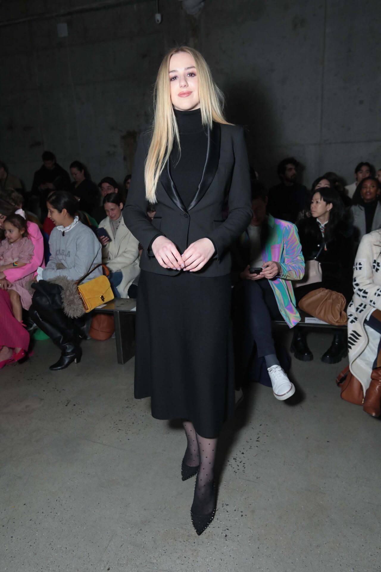 Chloe Lukasiak  In Black Blazer Under Long Dress At Jason Wu Fashion Show in NYC