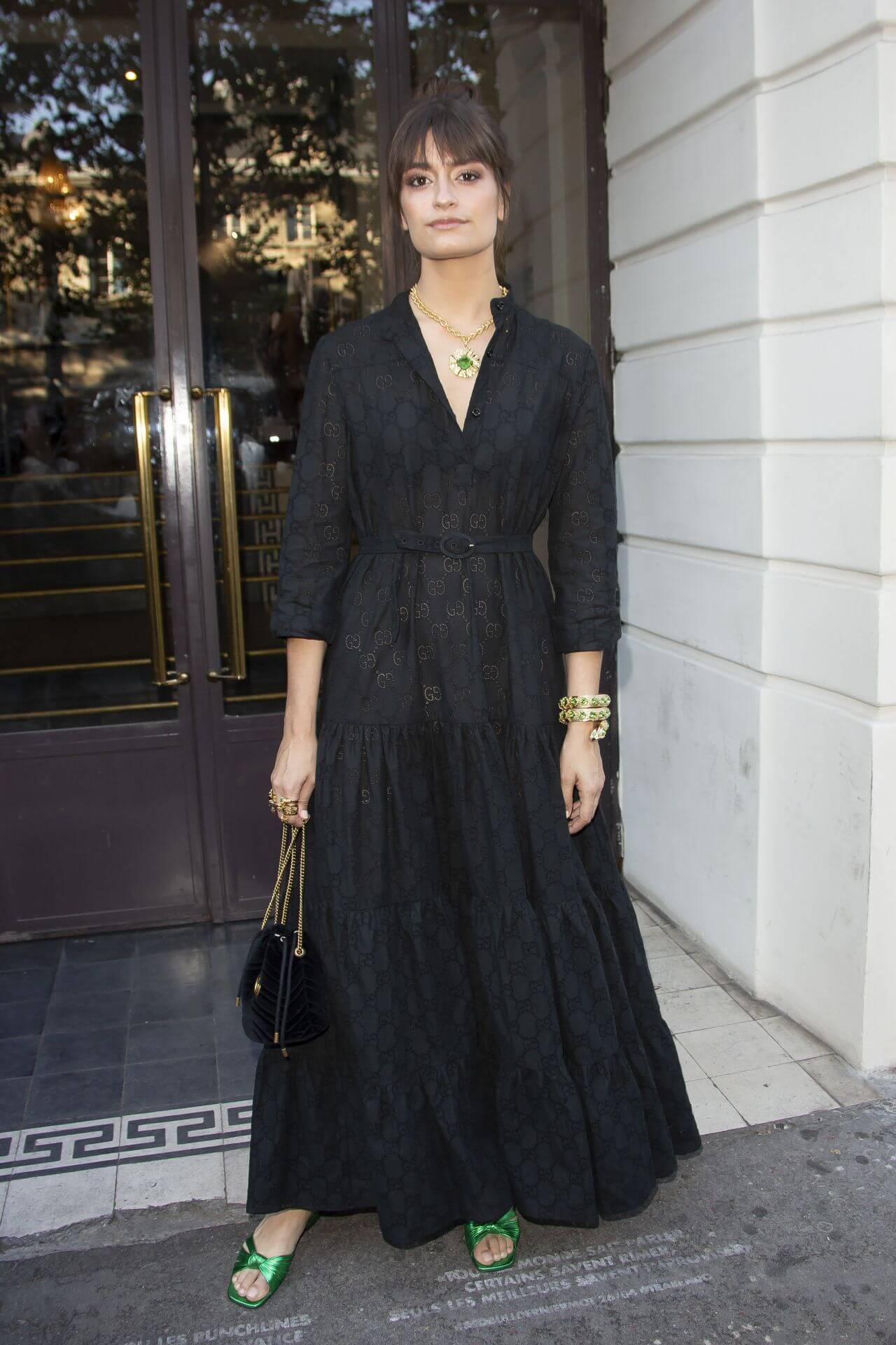 Clara Luciani  In Black Full Sleeves Long Ruffle Dress At Vogue Paris Foundation Gala