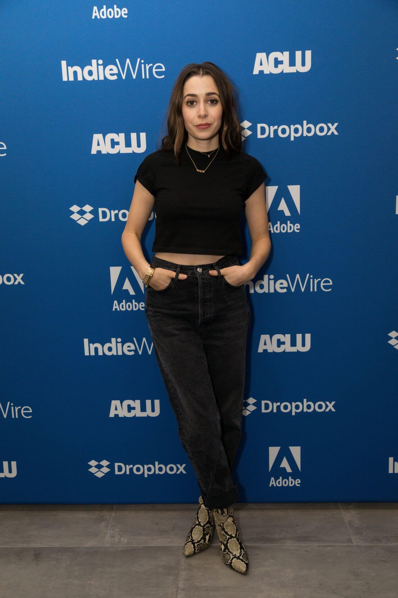 Cristin Milioti  In Black Crop Top With Jeans Outfit At Deadline + IndieWire Sundance Studio Park City