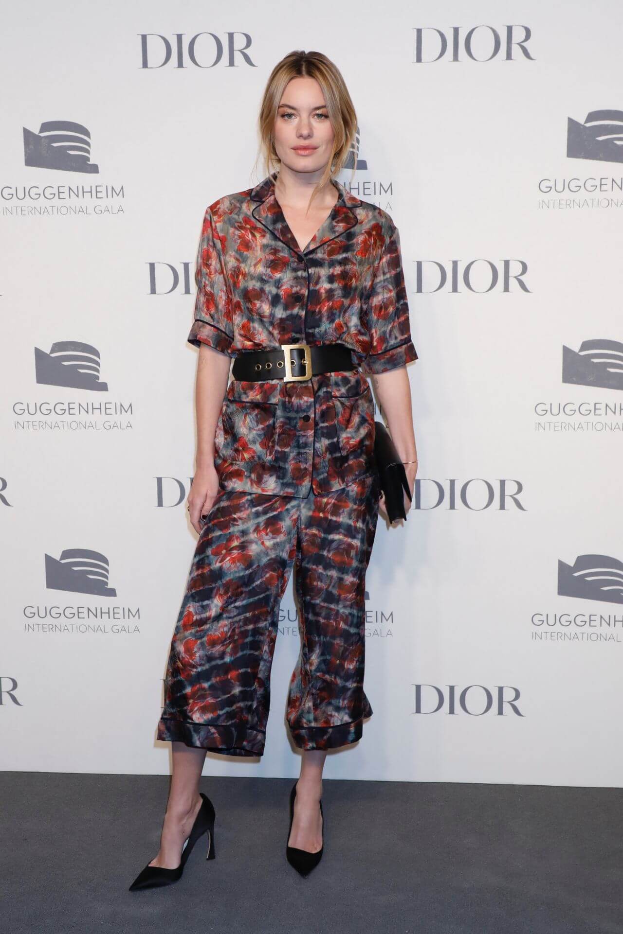 Camille Rowe In Printed Co-Ord Set At Guggenheim International Gala Pre-Party New York