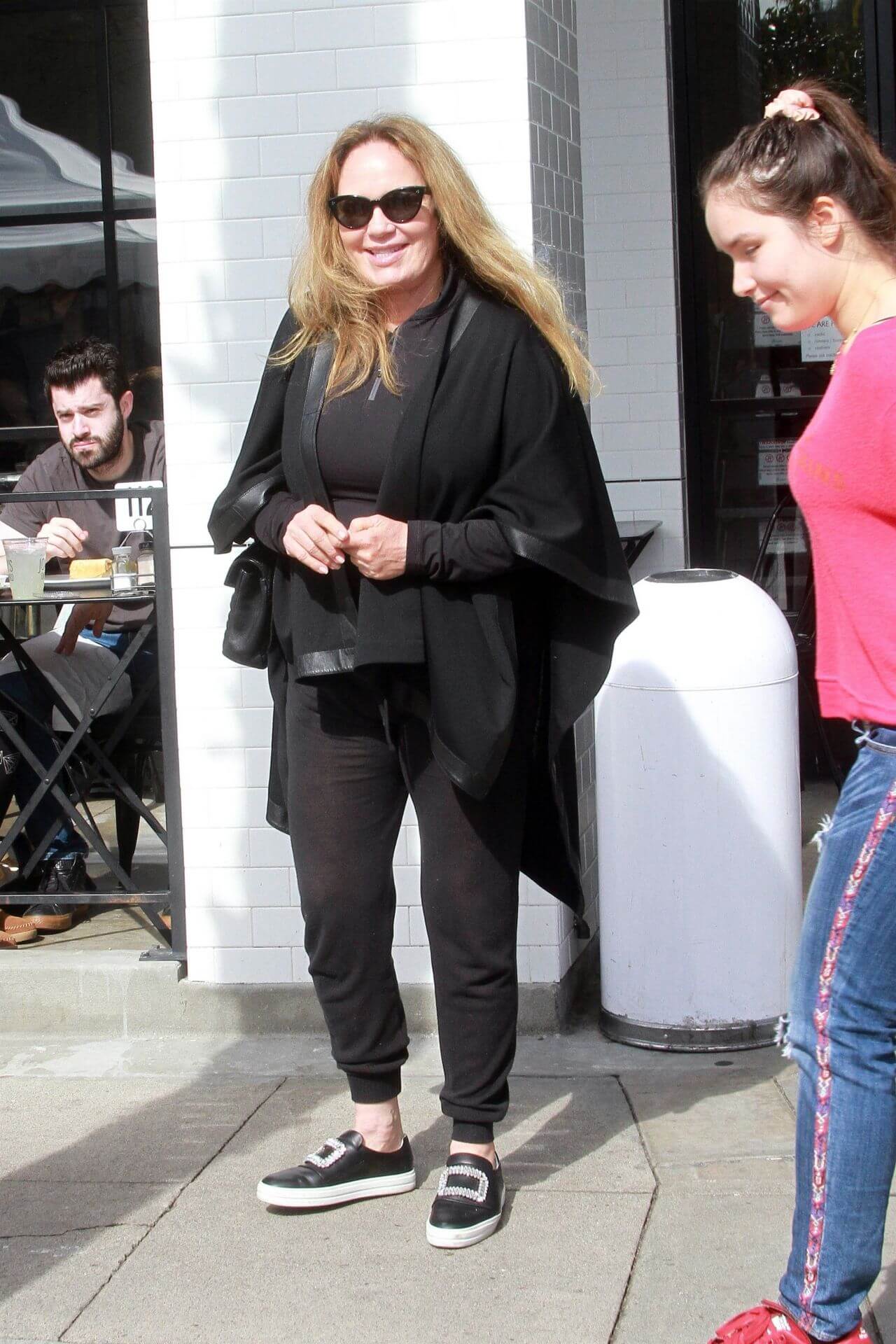 Catherine Bach  In Black Stall With Jogger Set At Joan’s on Third in Studio City