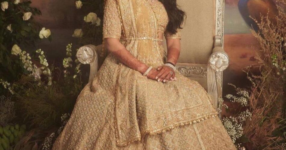 Radhika Merchant In Beautiful Off White Lehehnga With Diamond Set