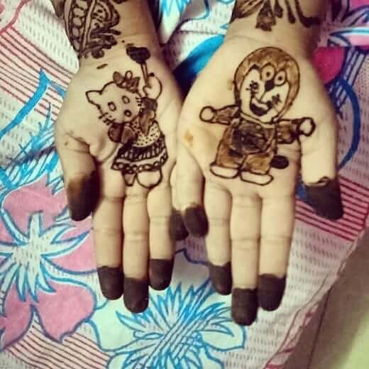 A Lovely Disney Characters Mehndi Design For Kids
