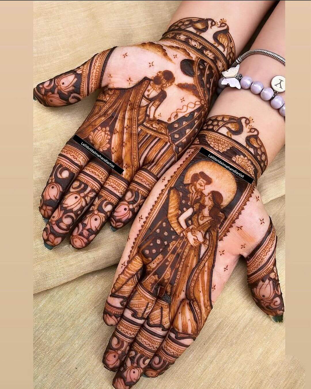 A Tiny Lotus & Peacock-Themed Mehndi Design