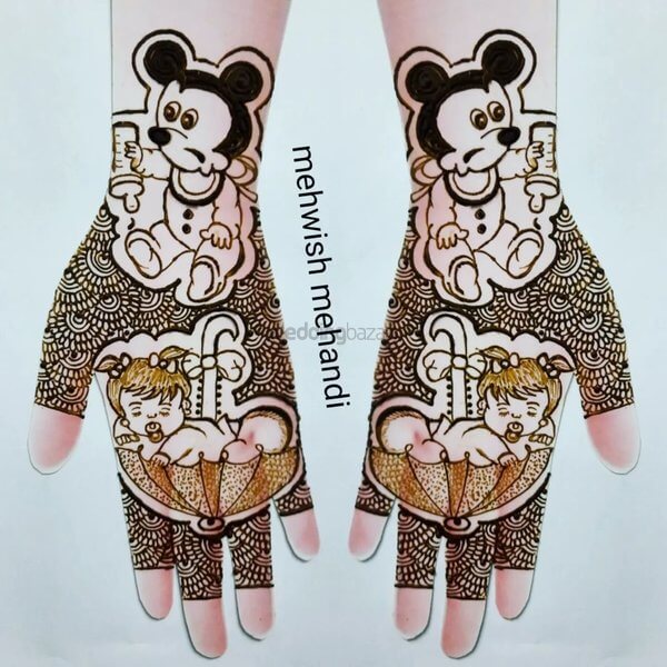 Adorable Micky Mouse Mehndi Design For Kids