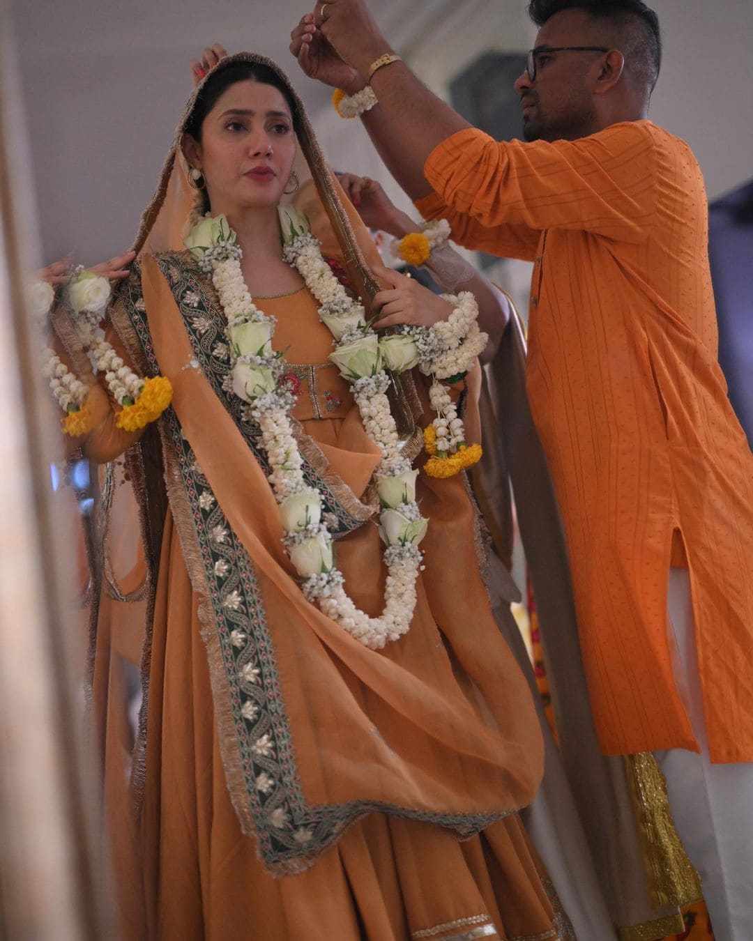 Mahira Khan's Orange & Desi Outfit For Her ‘Mayun’ Ceremony