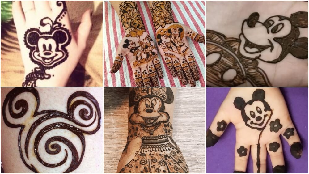 Simple Mickey Mouse Mehndi Designs For Kids