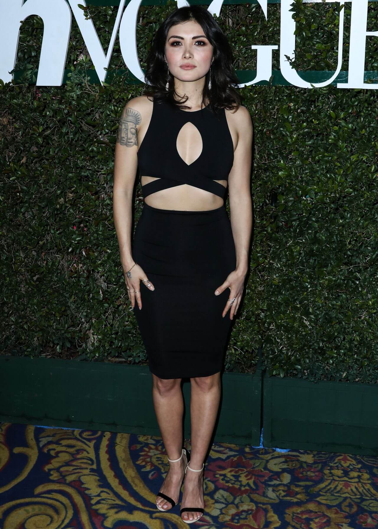 Daniella Pineda In Black Crop Top With Short Skirt