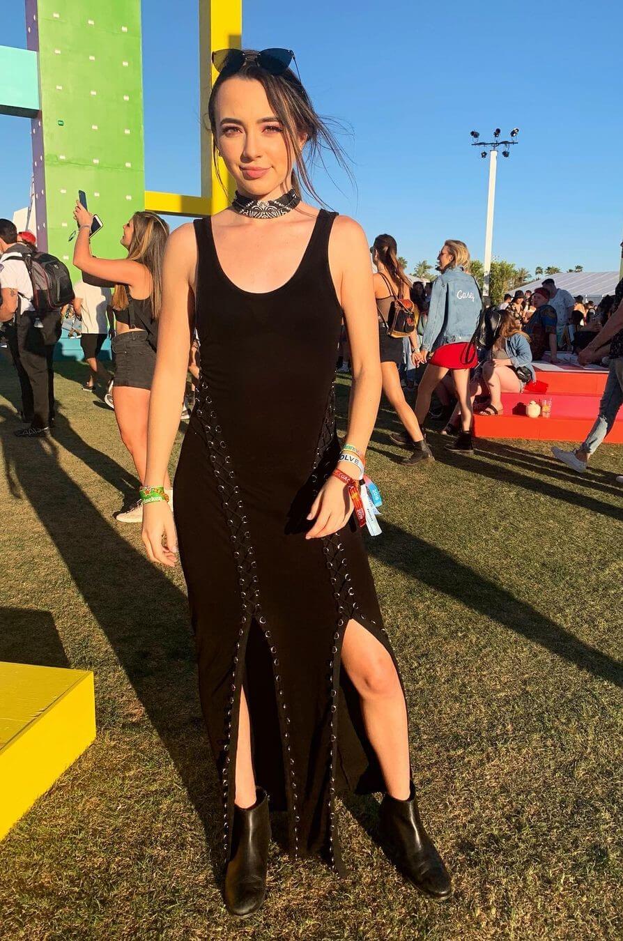 Veronica Merrell In Black Cut Out Long Dress