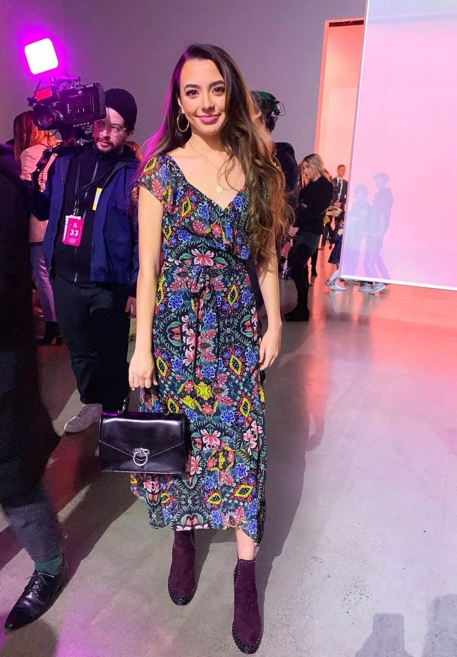 Veronica Merrell In Floral Printed Long Dress
