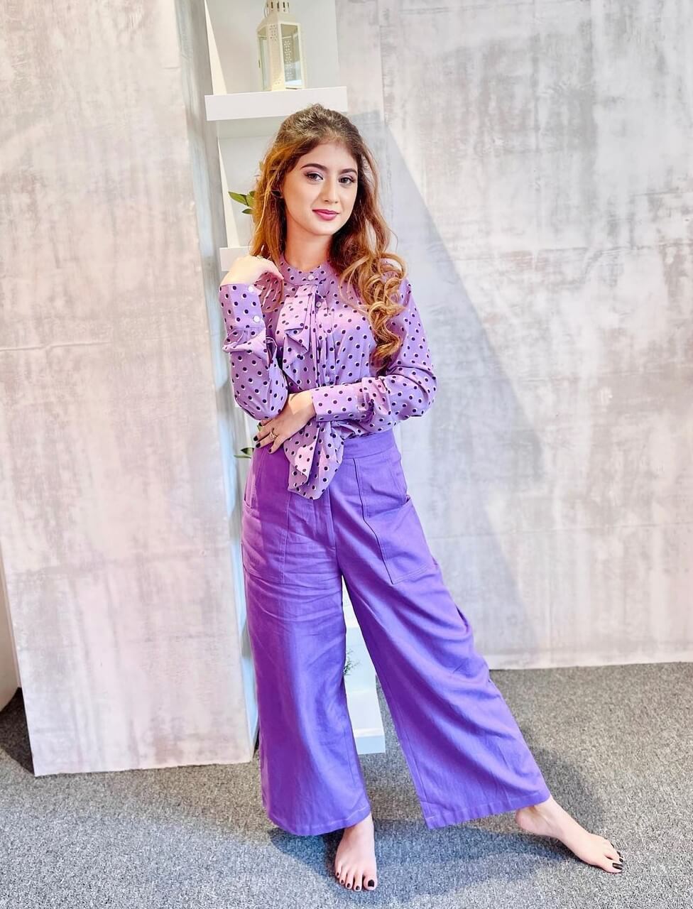 Arishfa Khan In Purple Co-Ord Set