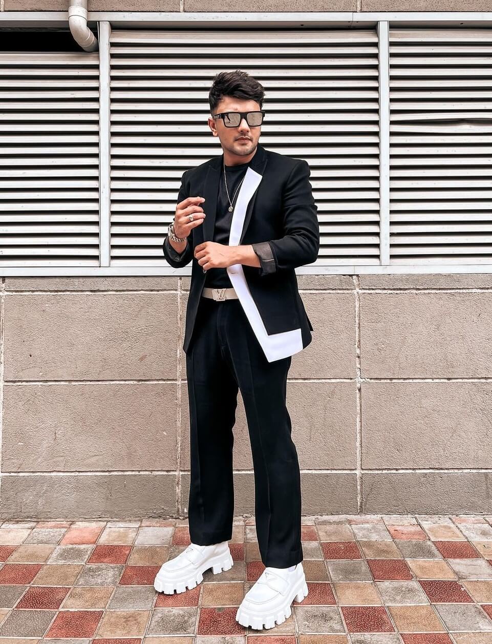 Awez Darbar In a Black & White Blazer With Pants