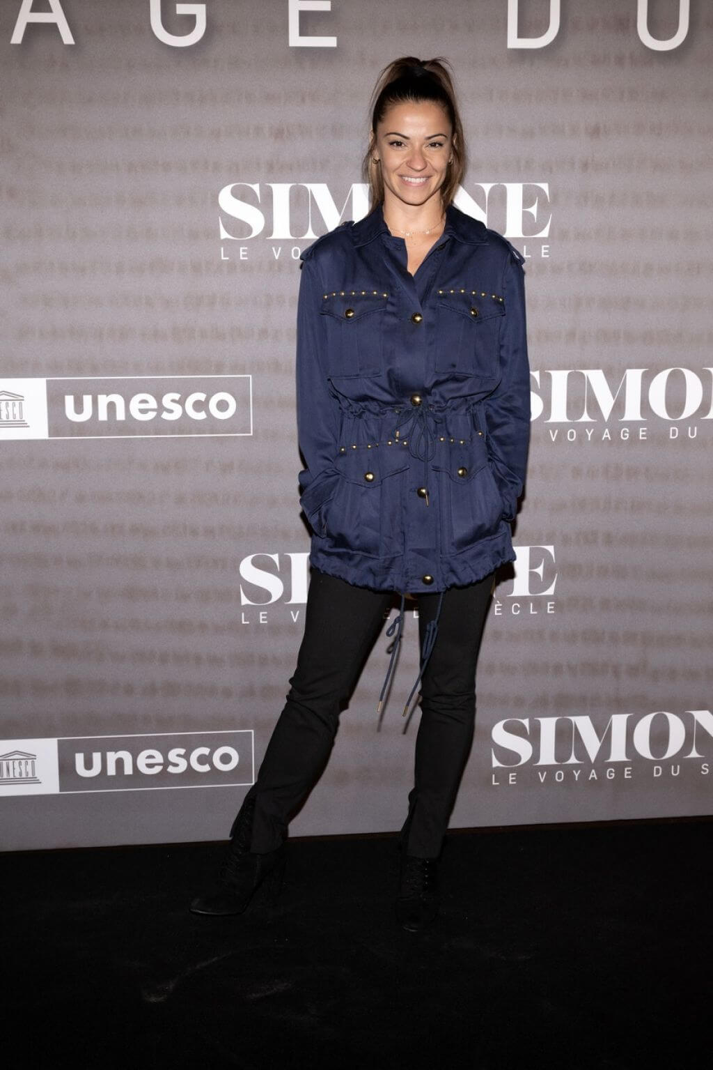 Denitsa Ikonomova  In a Blue Jacket With Trousers