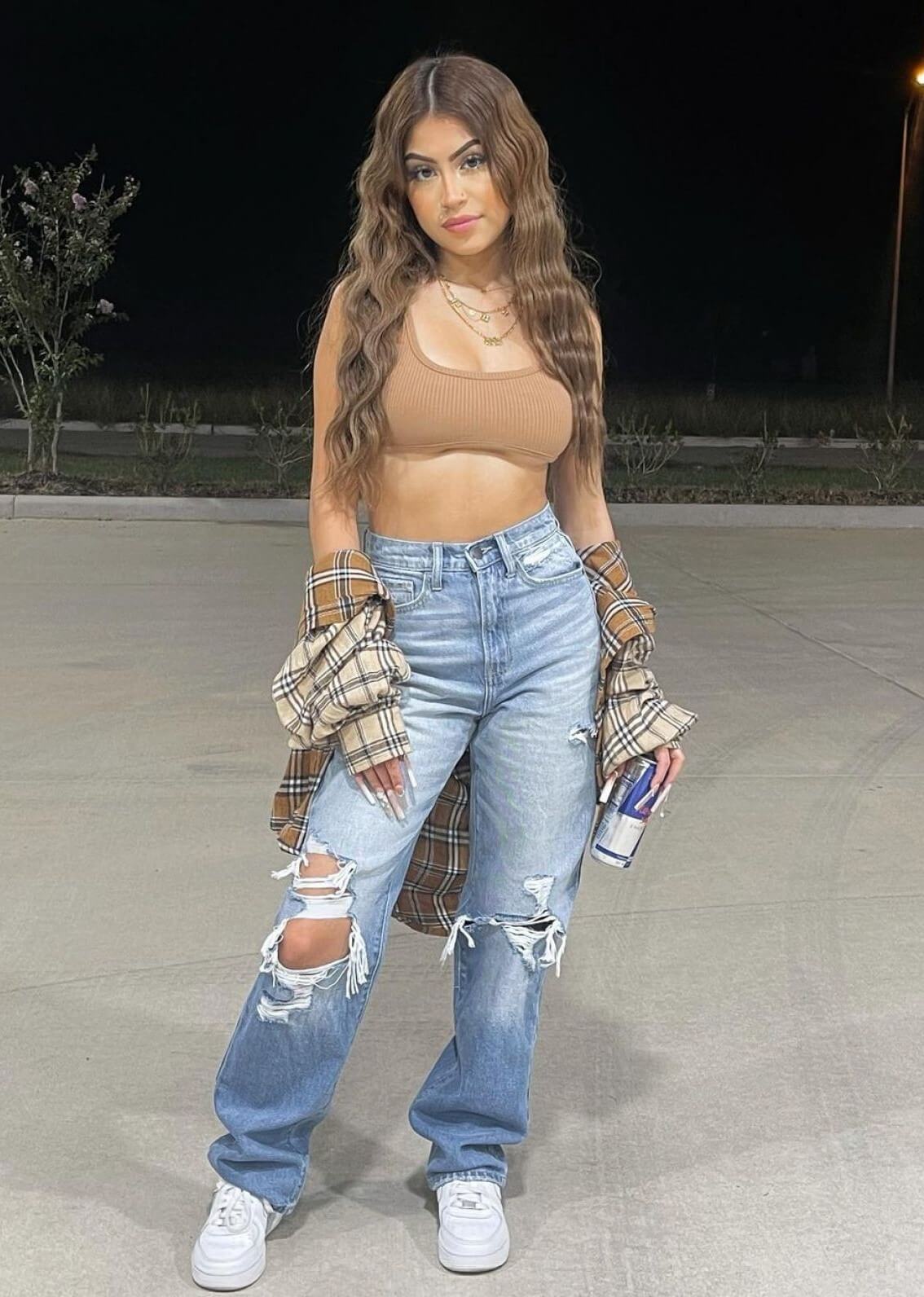 Desiree Montoya In Tank Top With Ripped Jeans