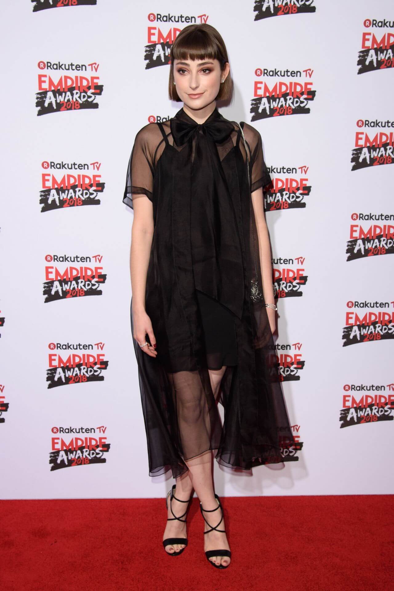 Ellise Chappell In Black Sheering Shrug With Short Dress