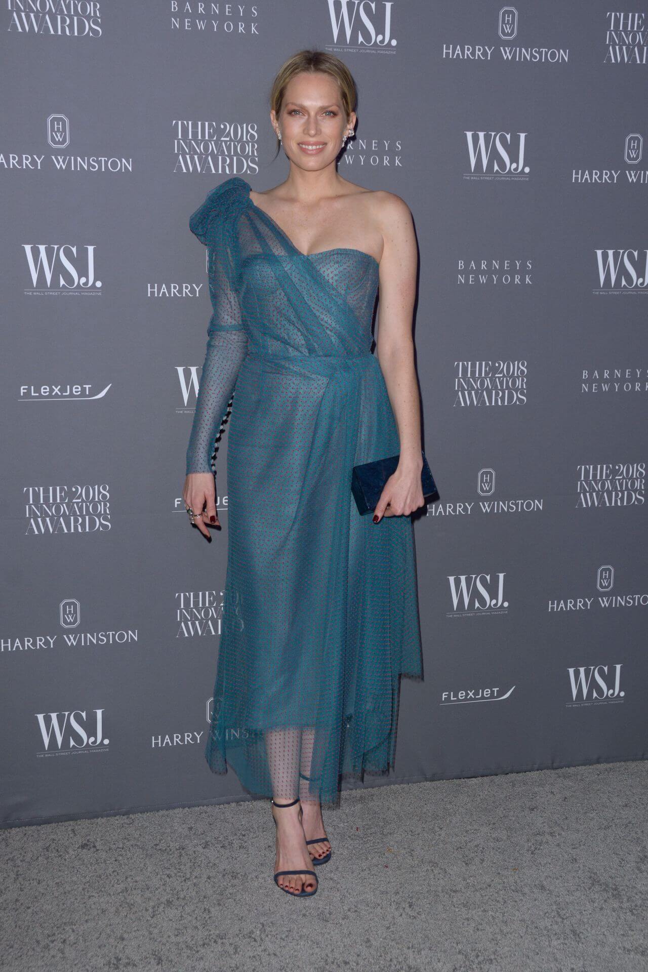 Erin Foster In Sea Green Sheering Long Dress