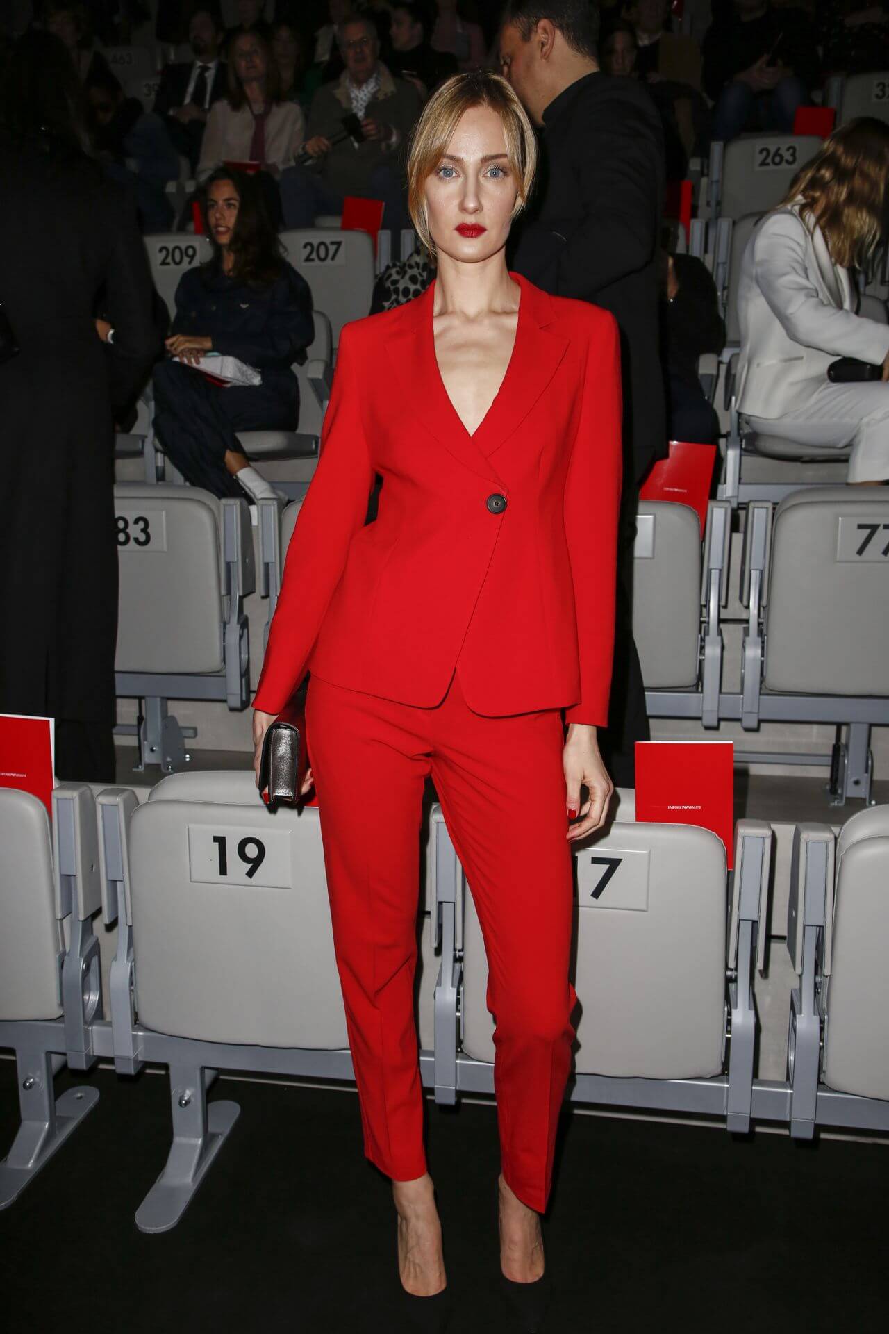 Eva Riccobono In Red Blazer With Pants