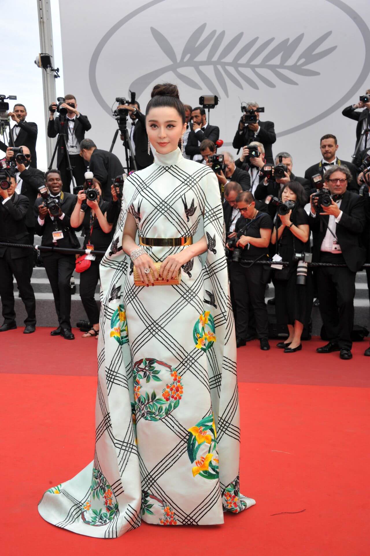Fan Bingbing In Printed Draping Style Long Dress