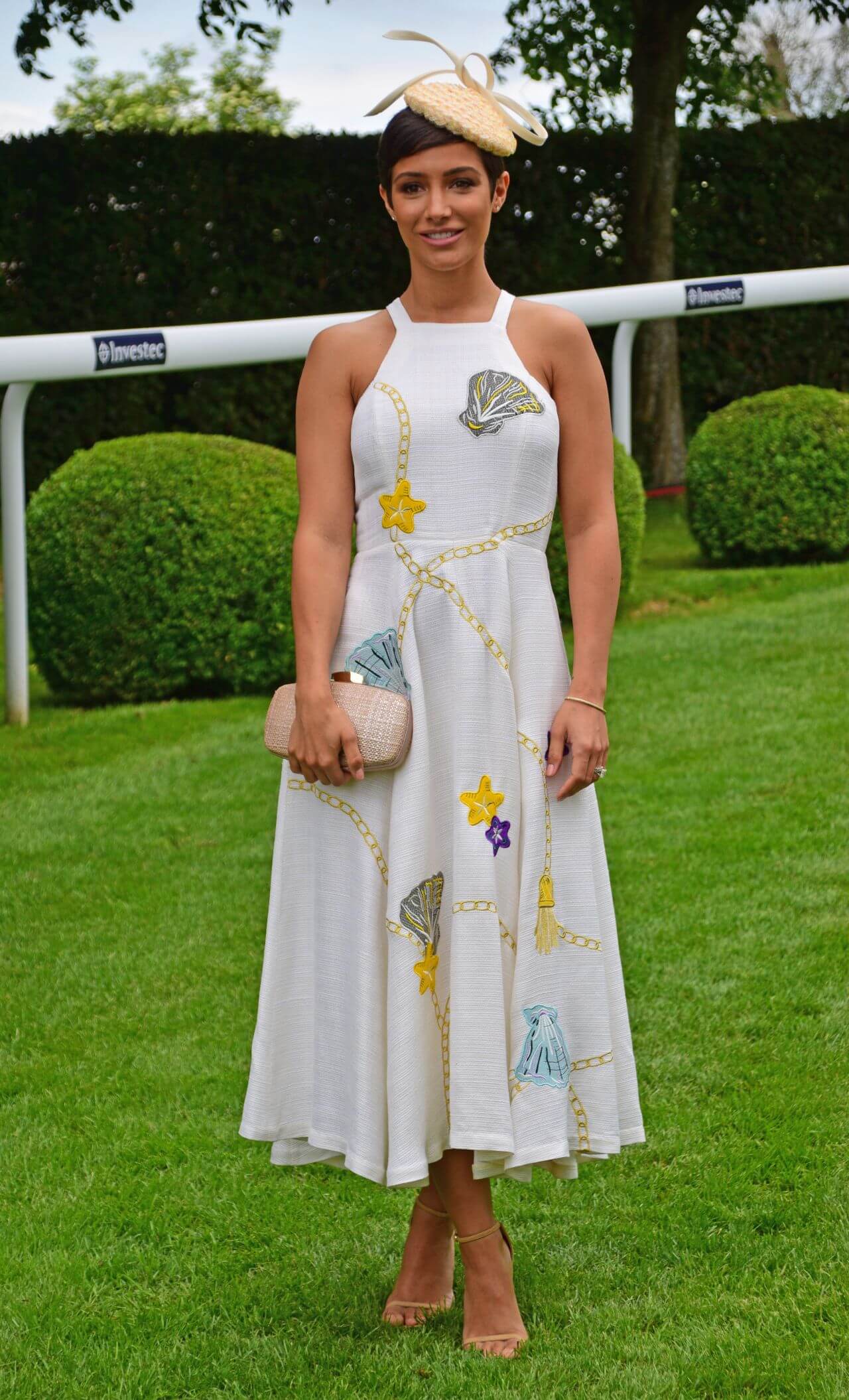 Frankie Bridge In White Embroidery Long Dress