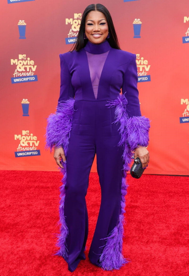 Garcelle Beauvais In Purple Fringing Jumpsuit