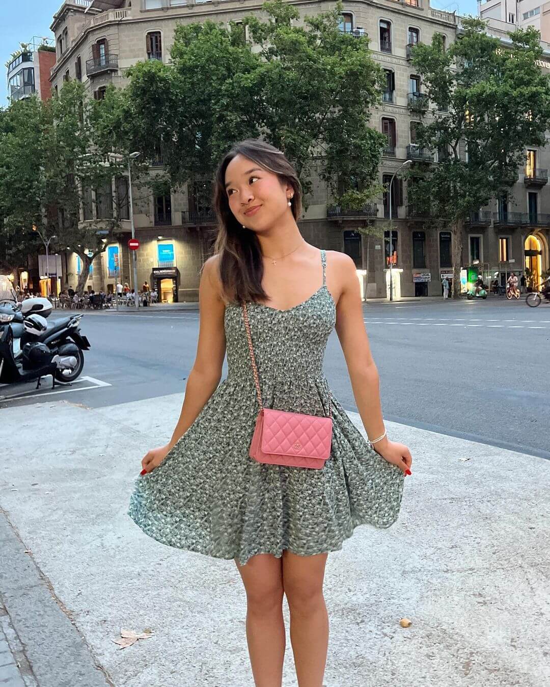 Nicole Laeno In Printed Fit & Flare Mini Outfit