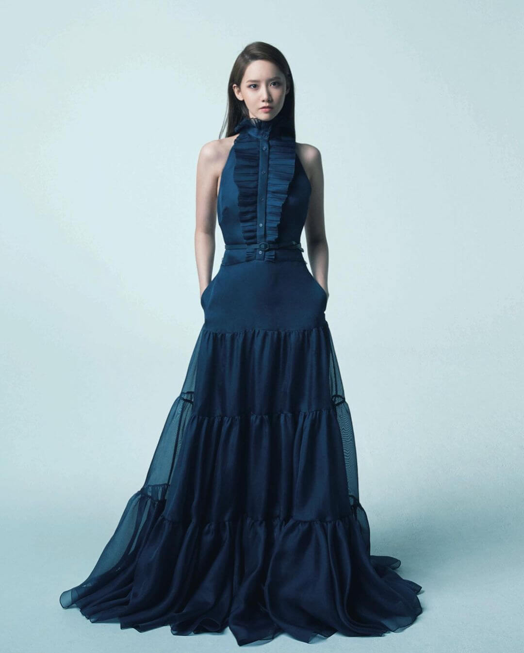 Yoona In Blue Ruffle Long Gown