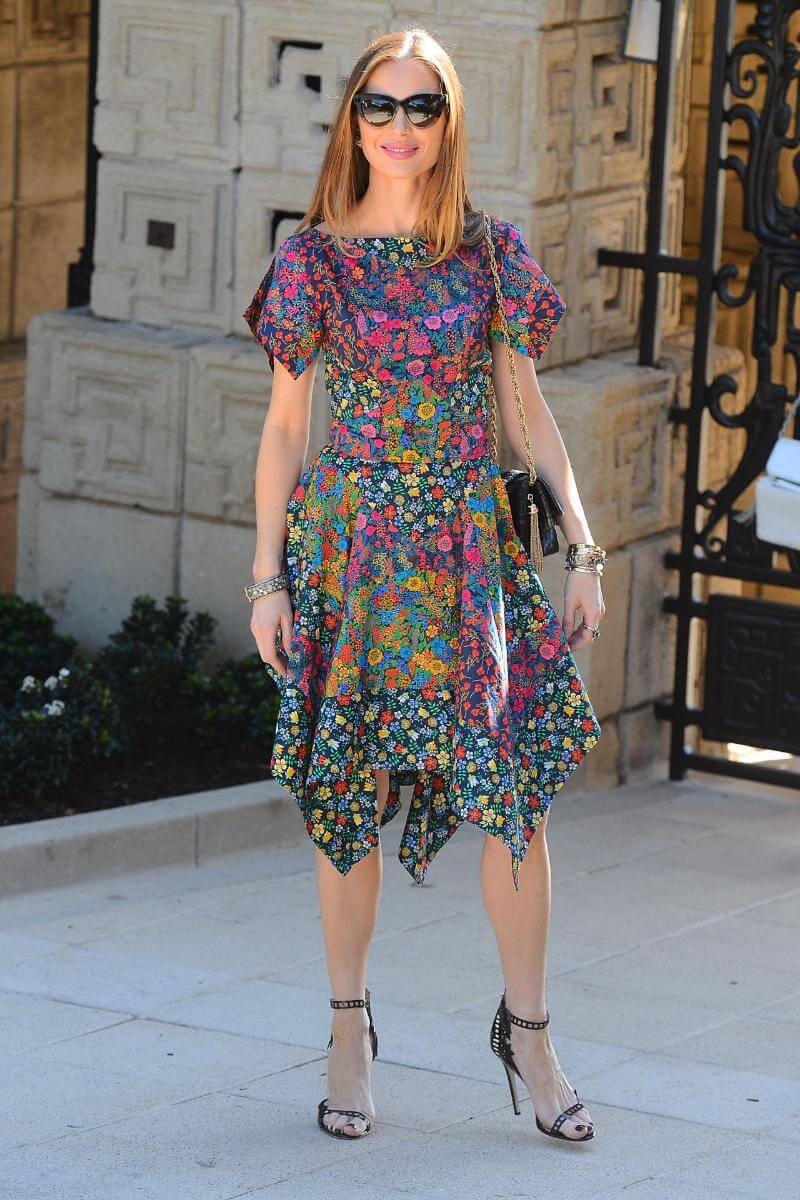 Georgina Chapman In Floral Printed Ruffle Short Dress