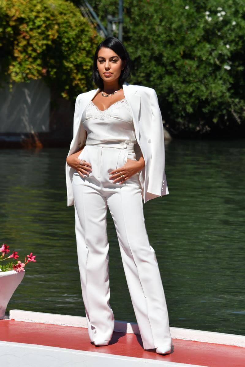 Georgina Rodriguez In White Co-Ord Set