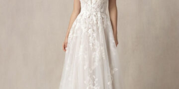 Gigi Paris In White Off-Shoulder Embroidery Long Gown