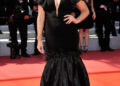 Giulia Gaudino In Black V Neckline Mermaid Gown