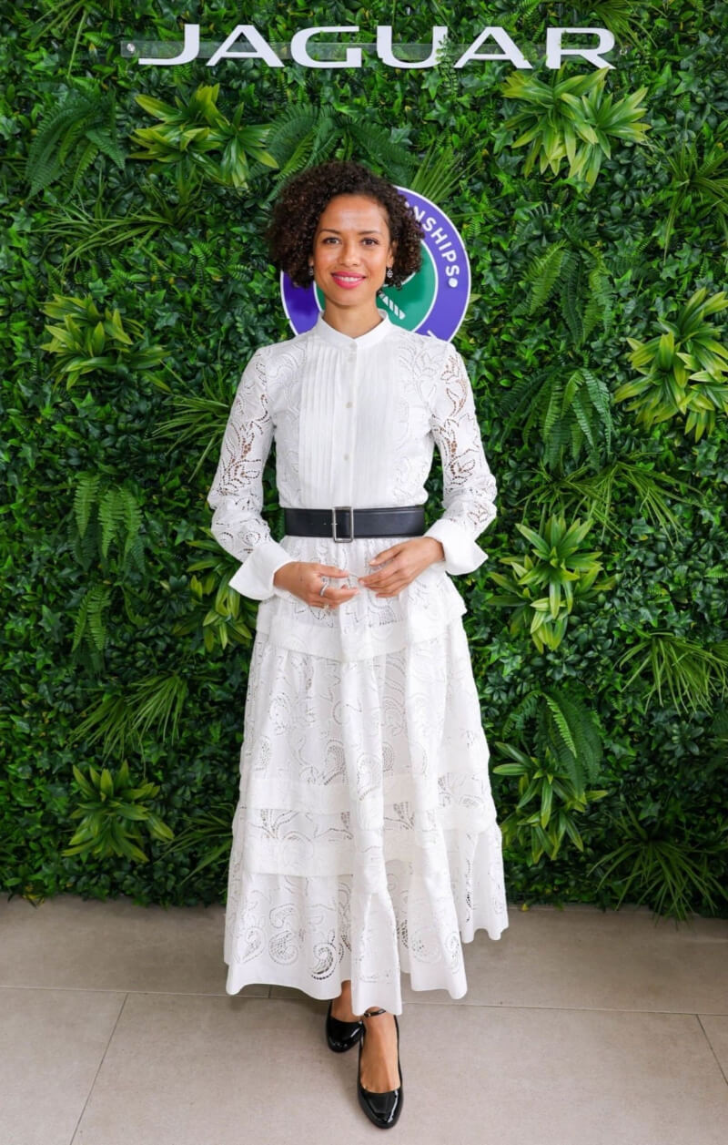 Gugu Mbatha Raw In White Full Sleeves Ruffle Long Dress