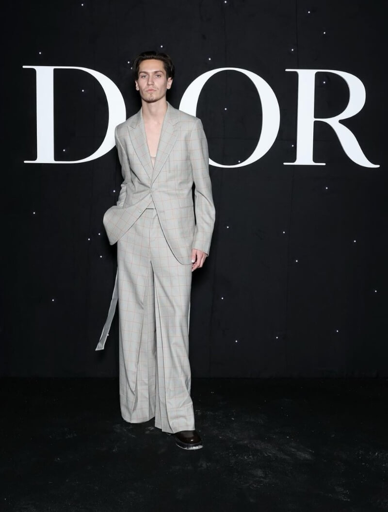 Chase Hudson In Grey Blazer With Flare Pants