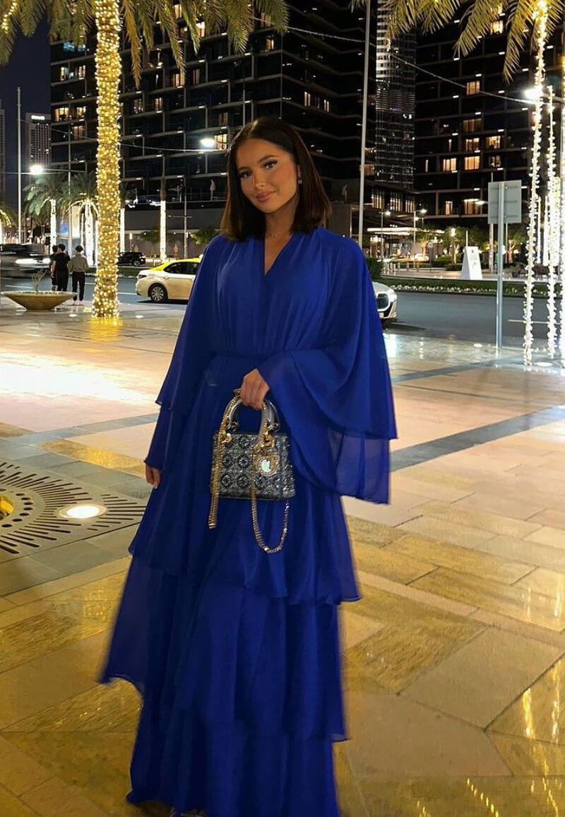 Meh Boulaa In Blue Ruffle Gown