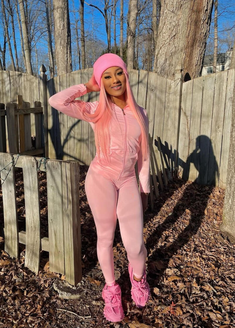 Semaj Lesley In Pink Jumpsuit