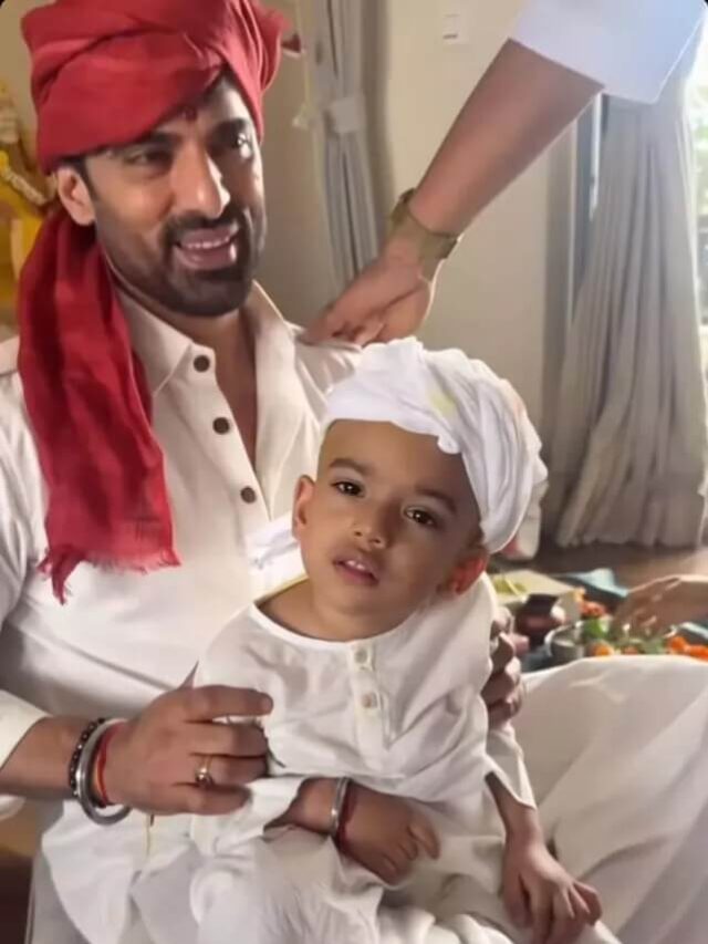Mohit and Aditi Malik give a glimpse of their son Ekbir’s mundan ceremony