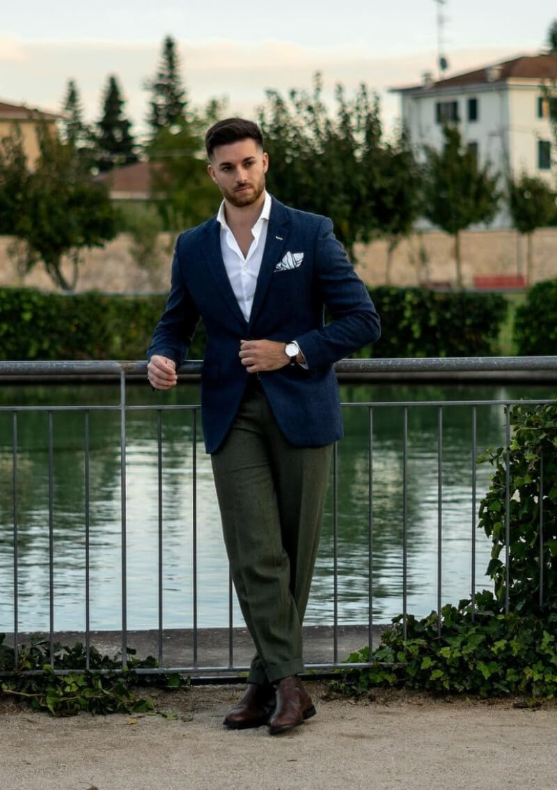 Alessandro Piacenti In Blue Blazer With Pants
