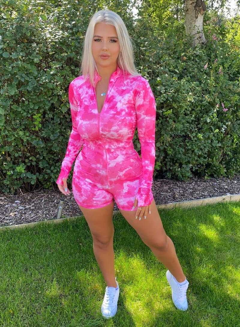 Charl Dyson In Pink Printed Short Jumpsuit