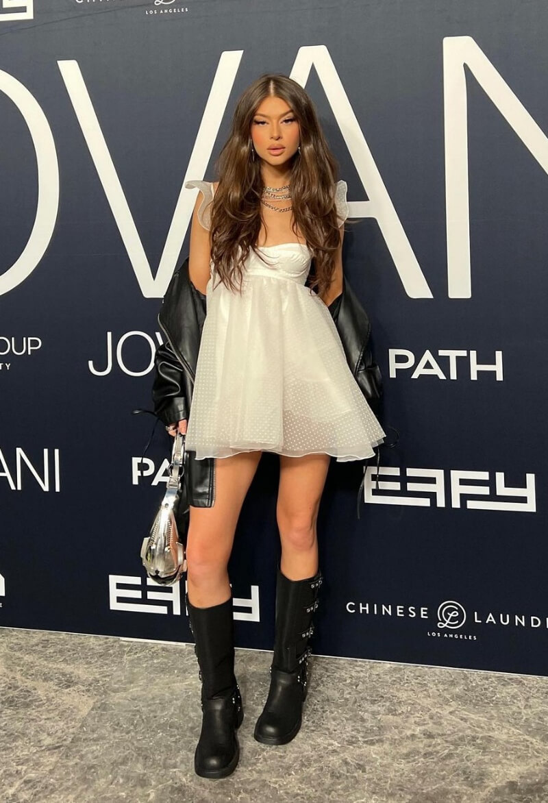 Gabi Daiagi In White Mini Dress